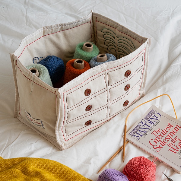 오브젝트엠 윔드 패브릭 수납함(베이지)