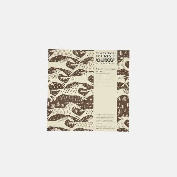 Square Notebook with Lined Paper in Horses Choco