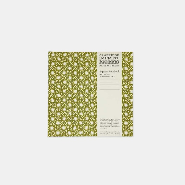 Square Notebook with Lined Paper in Bawden Green
