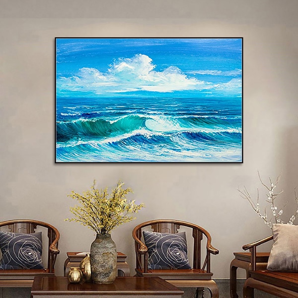 레브 라피네 액자 90x60cm [파도치는 바다]