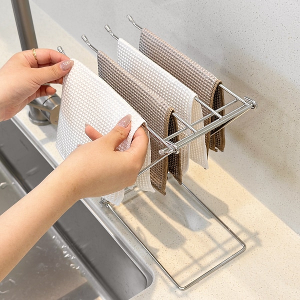 [10% 쿠폰] 슬림폴드 스테인레스 접이식 행주걸이