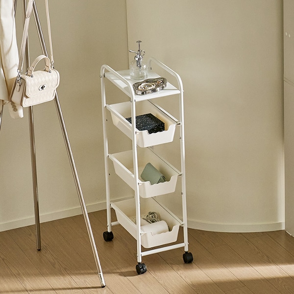 레보라 틈새수납 4단 이동식 트롤리