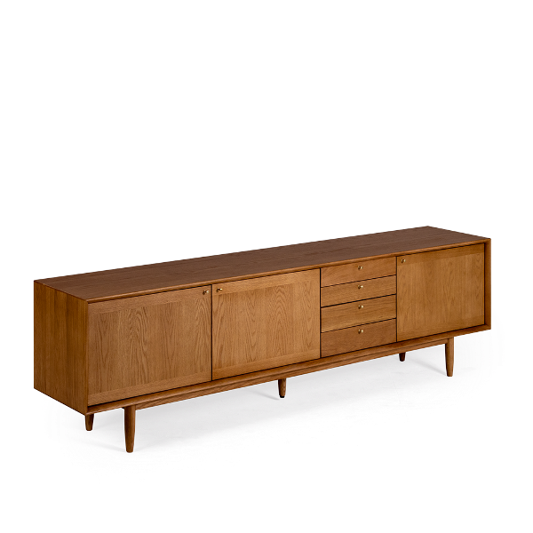 마일디 거실장 01 / 오크 원목 TV 티비다이