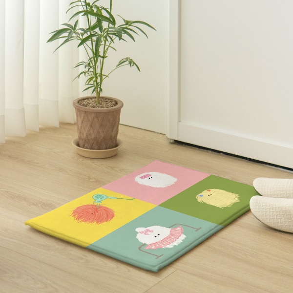 어글리 프렌즈 폭신한 극세사 발매트 (어글리 4분할)