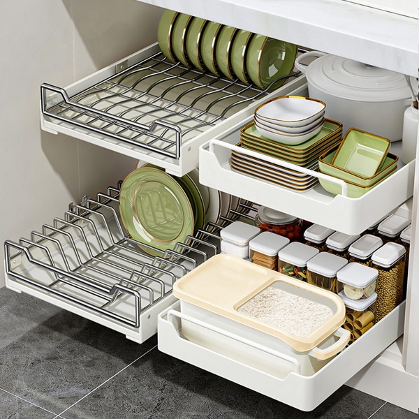  싱크대 레일선반 슬라이딩 수납함 (5type)