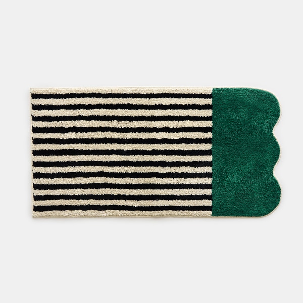 푹신한 롱파일 자카드 포인트 러그 스트라이프마운틴