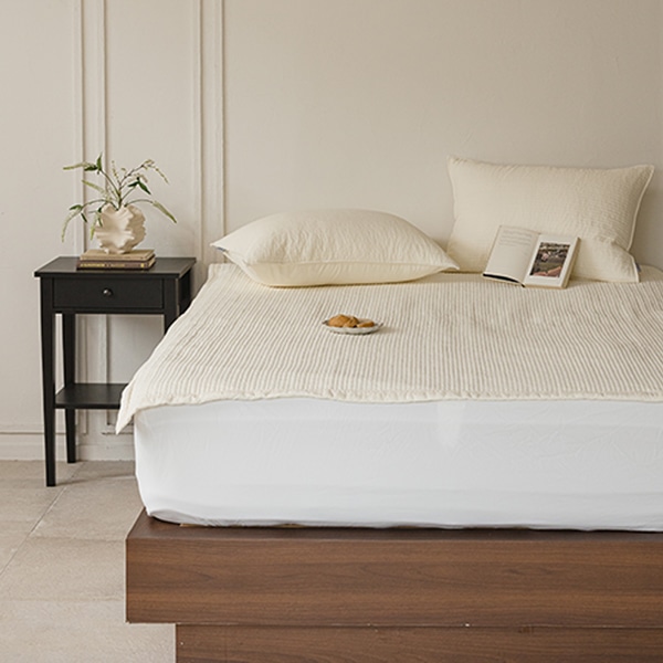 타임리스 60수 아사면 피그먼트 고정밴드 침대패드 SS/Q/K