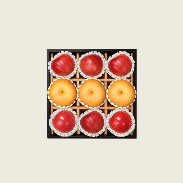 프리미엄 가을 사과, 신고배 혼합 선물세트 (3.9kg내외/9입)