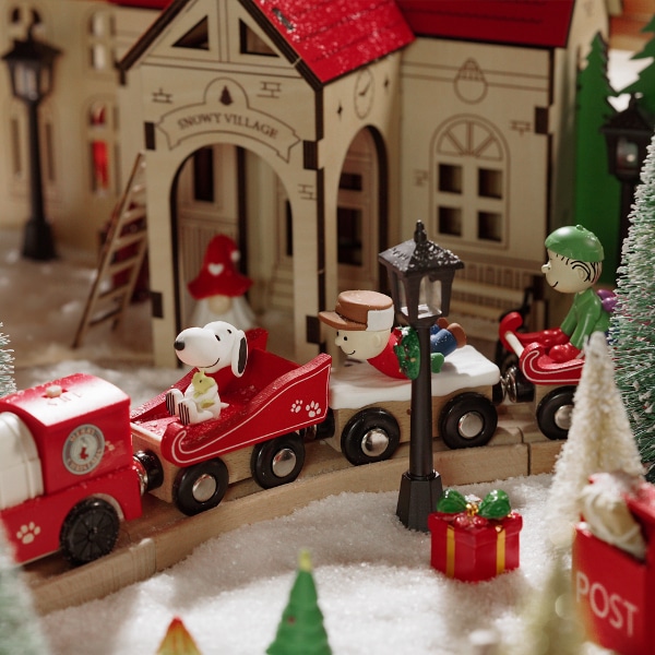 [피너츠 공식 콜라보] 스누피 피규어 움직이는 크리스마스 전동 기차