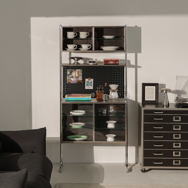 고트 타공판 유리 월 캐비닛 (키친형)