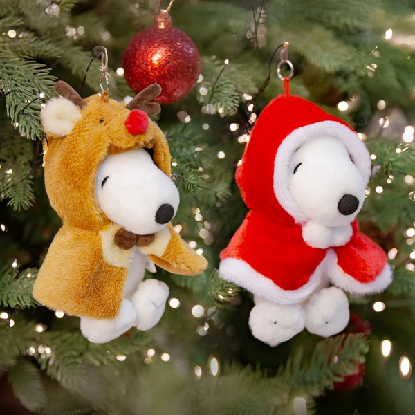 [피너츠 공식 콜라보] 산타+루돌프 스누피 인형 크리스마스 오너먼트 키링