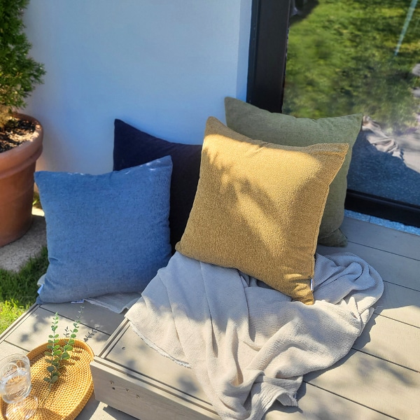 크리미 컬러풀 투톤 인테리어 사각 쿠션커버