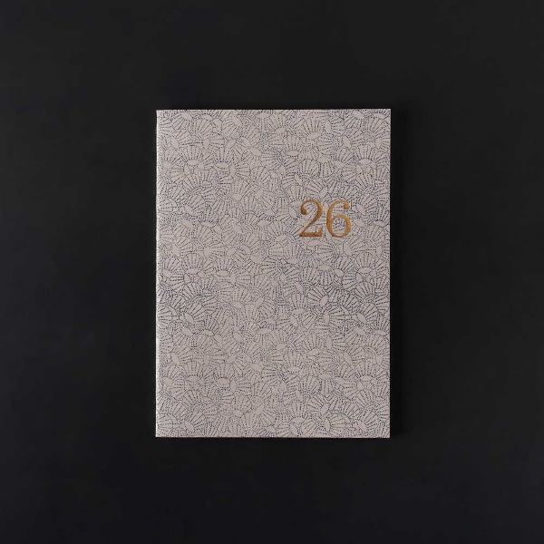 2026 A5+MONTHLY DIARY-BLUE DOTS ON WHITE BACKGROUN