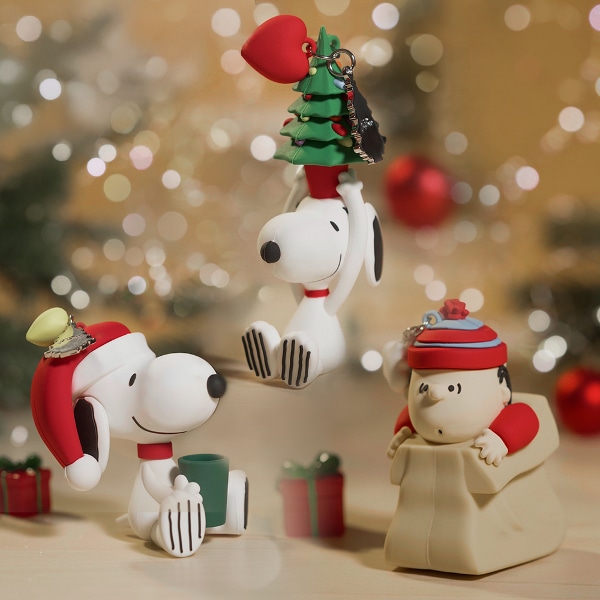 [피너츠 공식 콜라보] 트리 스누피+팟 스누피+박스라이너스 피규어 크리스마스 오너먼트 키링