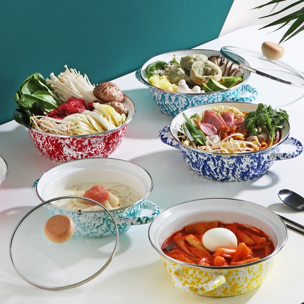 [금주의 특가]  마블 법랑 양수냄비 19cm 인덕션 직화가능