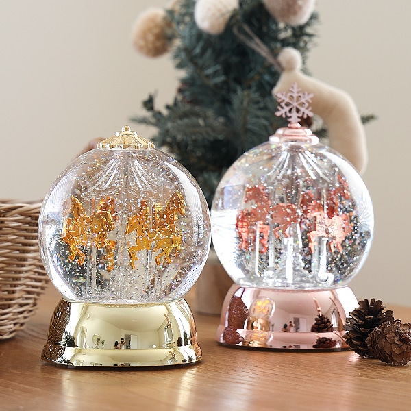 LED 크리스마스 메리고라운드 워터볼 (건전지증정)