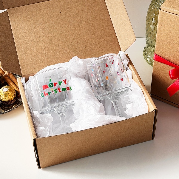 크리스마스 고블렛 2P 세트 200ml 홈파티 와인잔 맥주잔