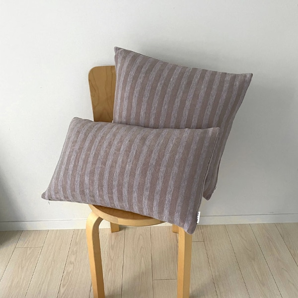 스트라이프 니트 쿠션 Stripe Knit Cushion / Violet