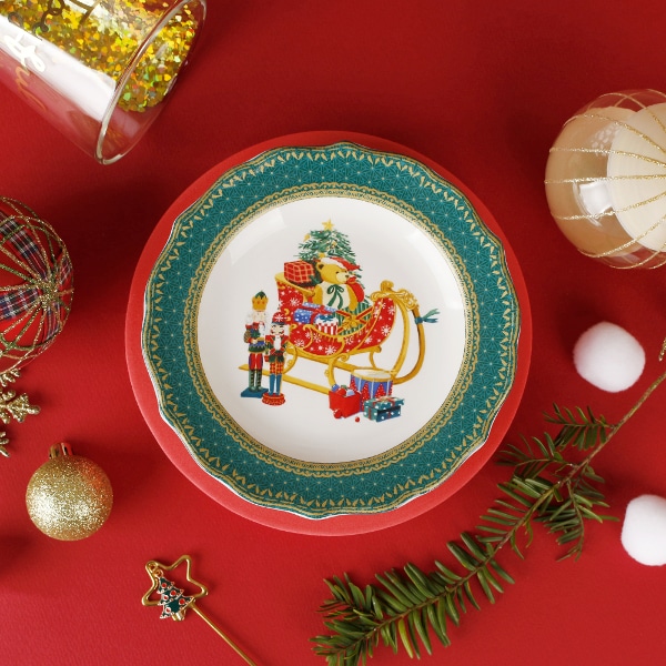 로얄팰리스 크리스마스 소접시  그린 16cm
