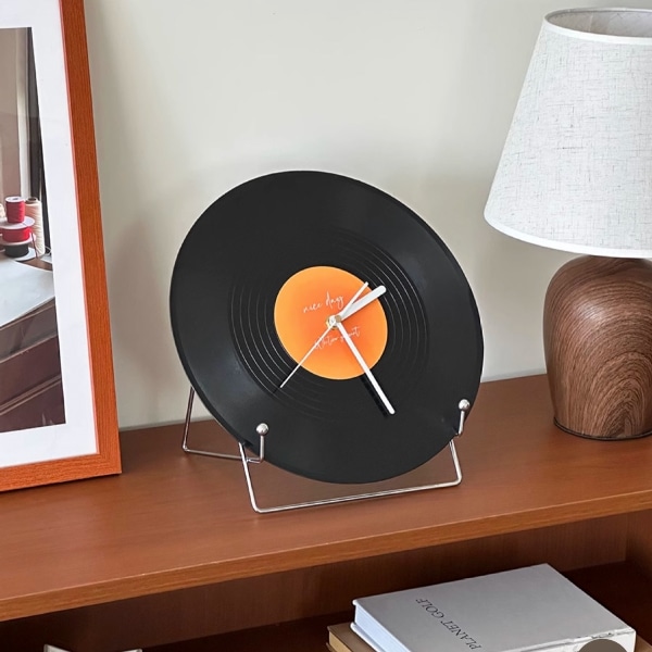 레트로 LP 선셋 레코드 스탠드 시계