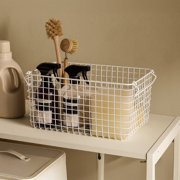 와이어 다용도 수납바스켓 대형 2P