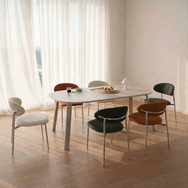 루체 세라믹 식탁 6인용 테이블 포세린 무광 스텐 1800