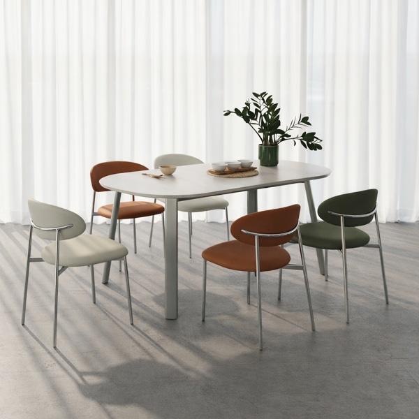 루체 세라믹 식탁 4인용 테이블 포세린 무광 스텐 1400 1600