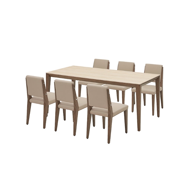 바젤 세라믹식탁 6인세트 180cm 브라운_체어 6EA