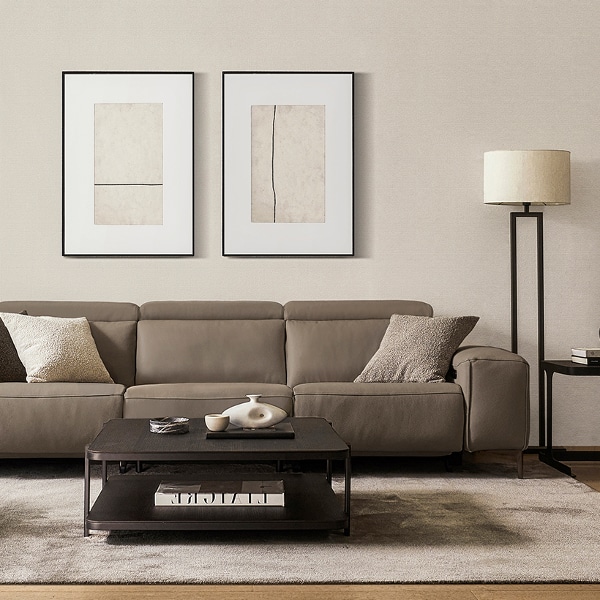 루고 리클라이너 4인소파_웜그레이