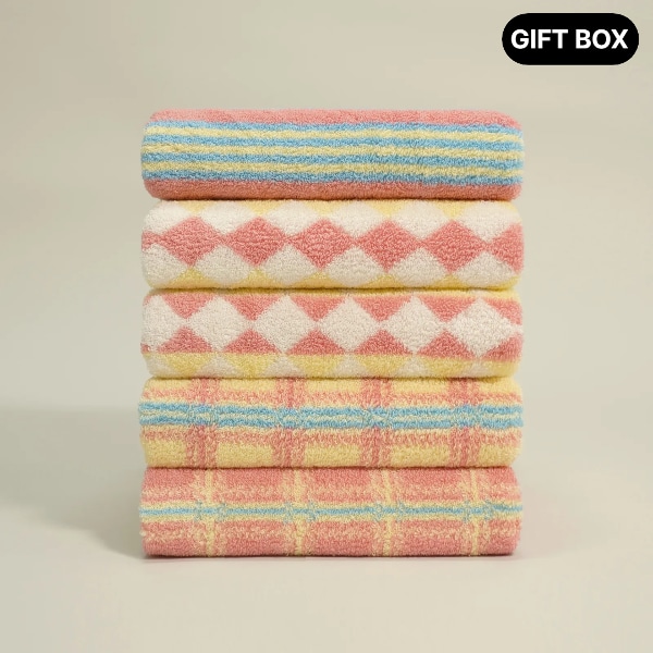 [국내생산] 5P 익스클루시브 콤팩트 코마사 타올 200g 선물포장