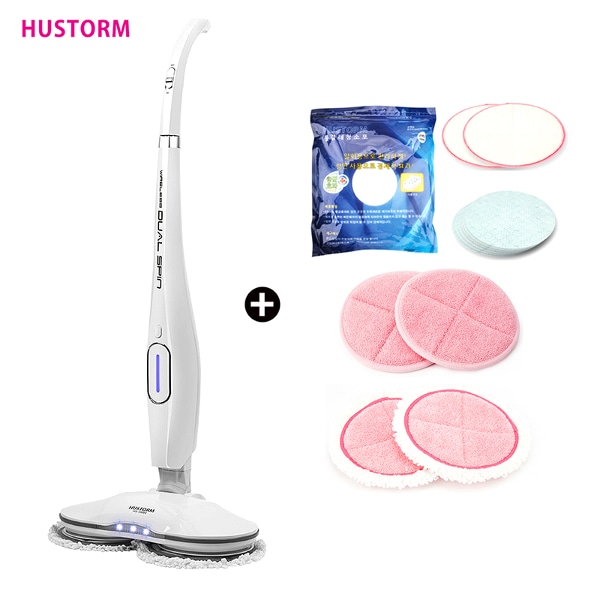국내생산 무선 물걸레 청소기 hs-10900 (쓸고닦는 일회용 청소포 20매, 패드 포함)