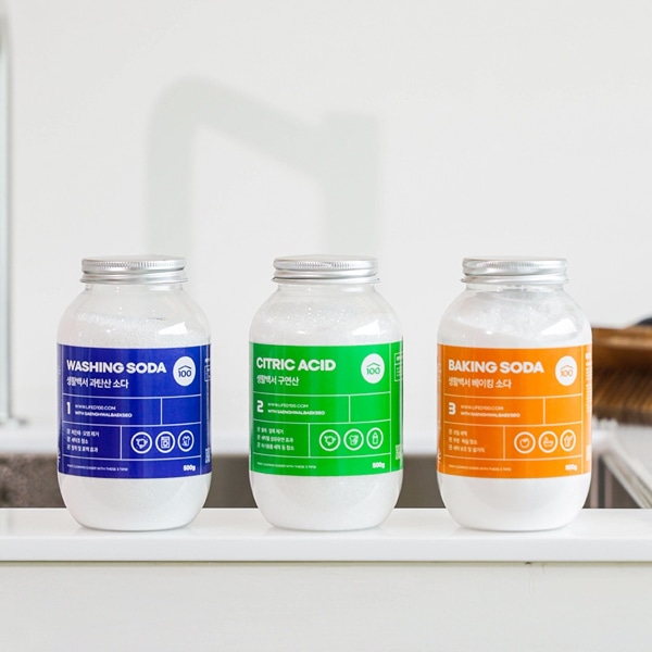 과탄산소다 구연산 베이킹소다 3종세제 주방청소 물때 기름때 제거 500g