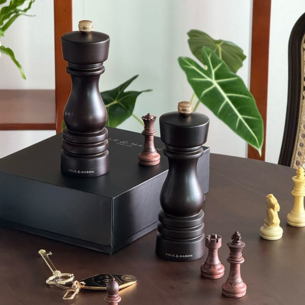 런던 소금 후추 그라인더 선물 세트 - 다크 초콜릿 180mm