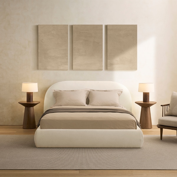 오브 패브릭침대 Q_아이보리 (매트제외)