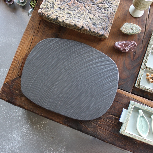 무광블랙 유성 도자기 매트 플레이트