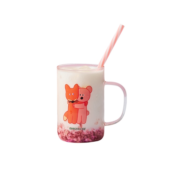 [한정특가] [by CASAMIA] 굴리굴리 Best Friends 내열유리컵 355ml