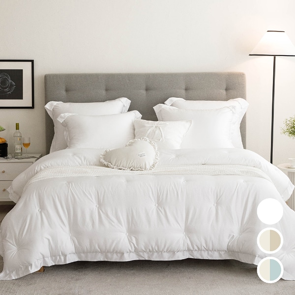 (건조기 가능) 차분하게 감싸안는 텐셀코튼 차렵이불세트(이불+베개커버), SS/Q/K-LK