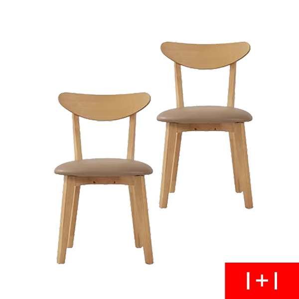 [by CASAMIA] [1+1] 오브 식탁 의자_내추럴 시나몬