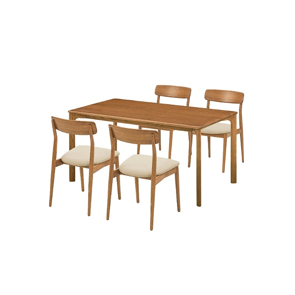 MK2 우드테이블 4인세트 150cm 브라운_체어 4EA