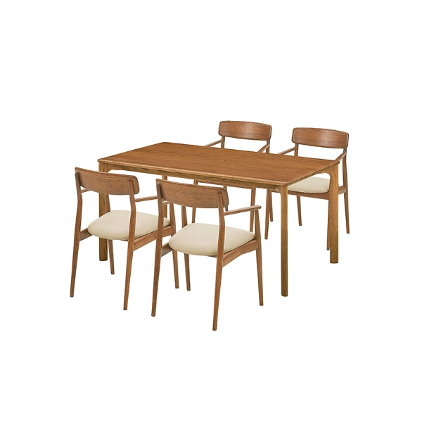 MK2 우드테이블 4인세트 150cm 브라운_암체어 4EA