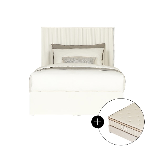 [by CASAMIA] 휴이드 킨슬리 템바보드 수납 침대 SS+펠리체 매트리스 유로탑