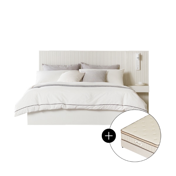 [베개증정] [by CASAMIA] 휴이드 킨슬리 수납침대Q(패널 1EA)+펠리체 매트리스 유로탑