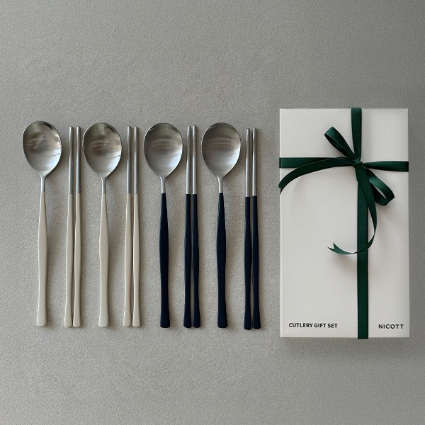 [국내생산] Satin 샤틴 컬러수저 4인 선물세트