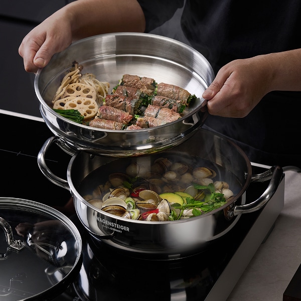 스텐 멀티 2단 스팀팟 28cm 찜기 냄비 찜냄비