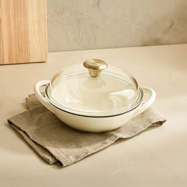 크림 무쇠 주물 베이비웍 19cm