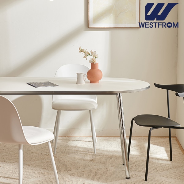 모던 콤마) LPM 1800 식탁 테이블 (실버도금 Leg) / 타원형