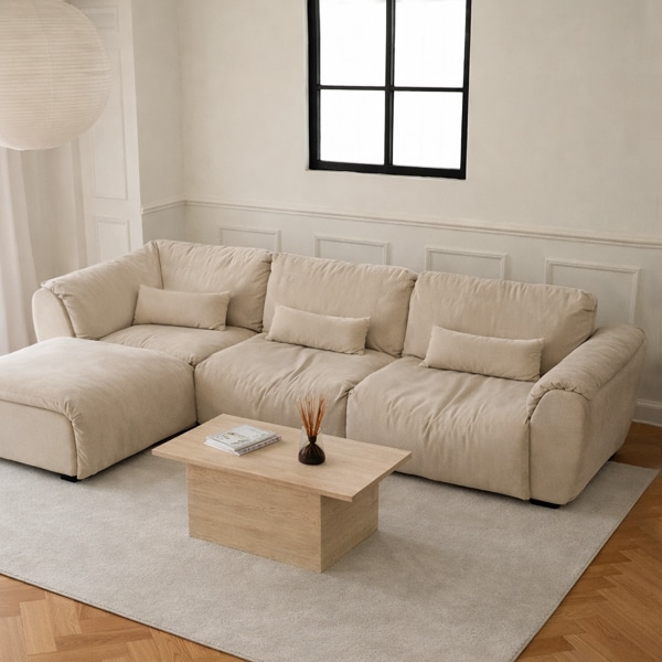 루브르 워셔블 일자형 코너형 패브릭 소파 4인 5인