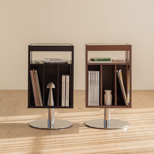 파레드 3단 유리 회전 협탁