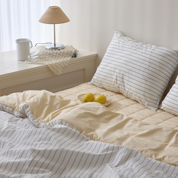 수퍼코튼 스트라이프 60수 고밀도 순면 홑겹이불커버 SS/Q/K 6color