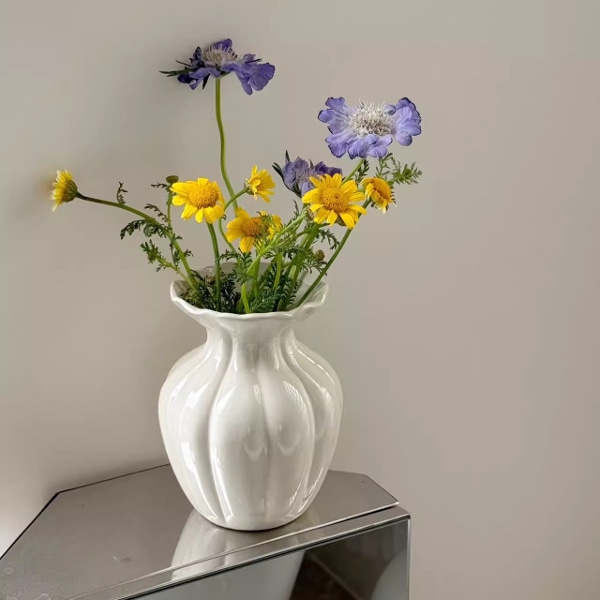 프렌치 플리츠 세라믹 화병